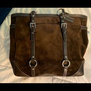 Coach Brown Suede Tote
